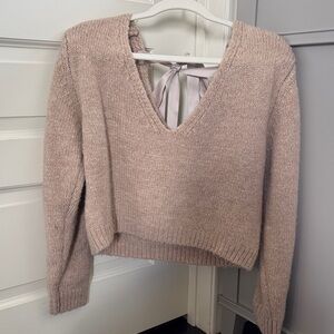 Women's V-Neck Sweater with Bow Detail
